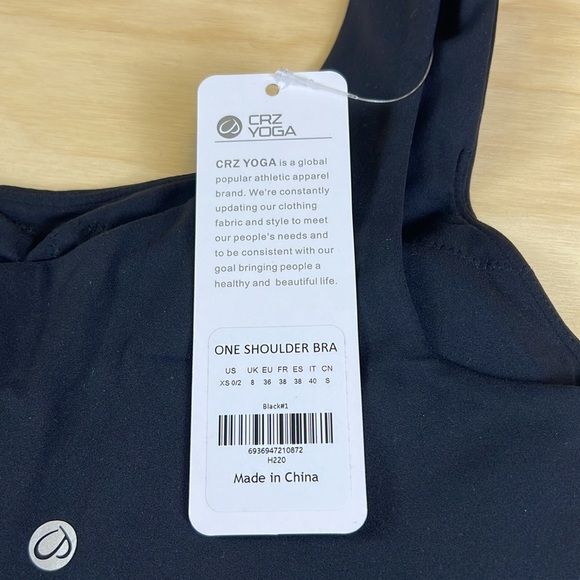 CRZ YOGA Women's One Shoulder Sports Bra One Strap Workout Yoga Bra Size XS - Picture 9 of 13